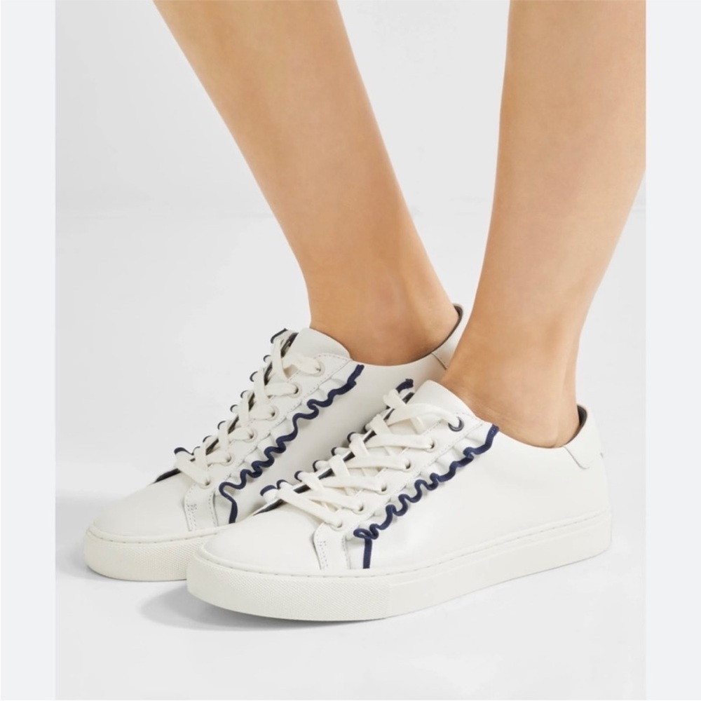 Tory Sport Leather Ruffle Sneakers EUC